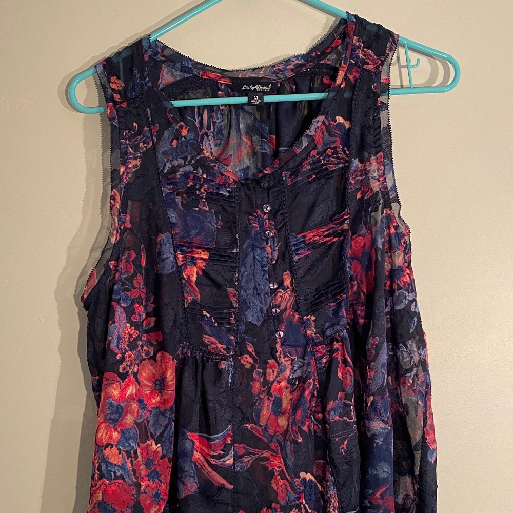 Lucky Brand Sheer Floral Tank
